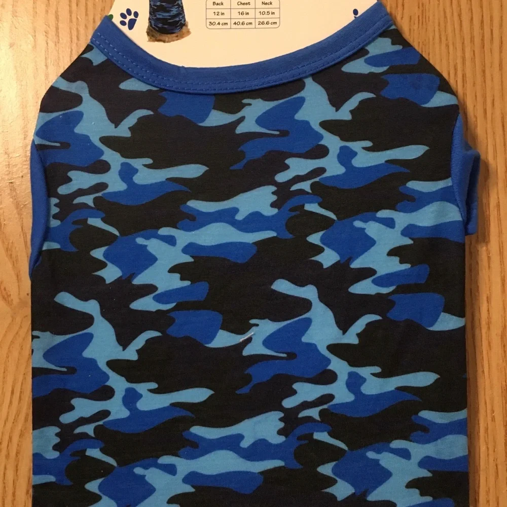 New Bundle of 3 Doggie Camo Harness 16.5”-23” Leash 48” Long & T-shirt 12”x16”